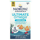 Nordic Naturals, Ultimate Omega Junior, для дітей віком від 6 до 12 років, полуниця, 680 мг, 90 капсул (340 мг в одній капсулі)