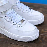 Чоловічі зимові кросівки Nike Air Force 1 High White Fur (білі) високі стильні кросівки 6972 Найк топ, фото 3