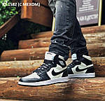 Чоловічі зимові кросівки Nike Air Jordan 1 Retro High (чорно-білі) повсякденні високі кроси KS 1582 Найк топ, фото 2