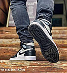 Чоловічі зимові кросівки Nike Air Jordan 1 Retro High (чорно-білі) повсякденні високі кроси KS 1582 Найк топ, фото 5