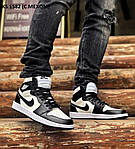 Чоловічі зимові кросівки Nike Air Jordan 1 Retro High (чорно-білі) повсякденні високі кроси KS 1582 Найк топ, фото 6