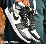 Чоловічі зимові кросівки Nike Air Jordan 1 Retro High (чорно-білі) повсякденні високі кроси KS 1582 Найк топ, фото 7
