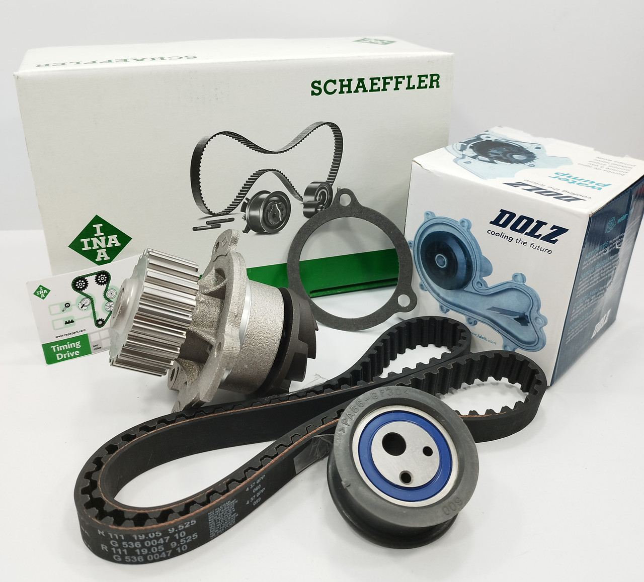 Комплект ремня ГРМ (ролик+помпа+ремень) ВАЗ 2108-099 8-кл INA Германия ...