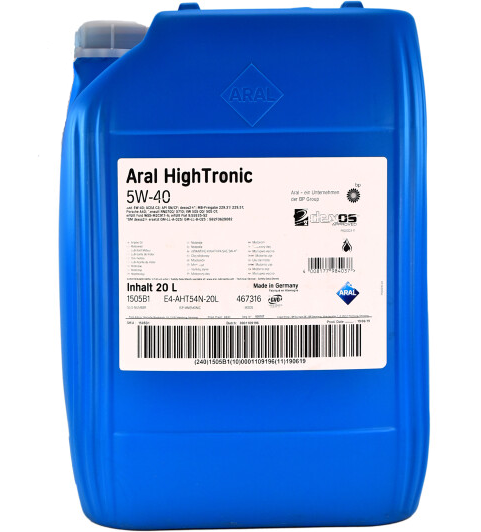Моторна олива Aral HighTronic 5W-40 20л (1505B1) ly