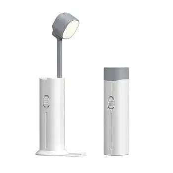 Настільна лампа-ліхтар із power bank та підставкою для телефону Master-7 Біла Бездротова лампа