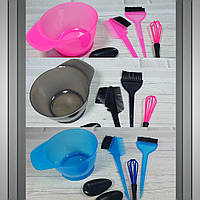 Набір для фарбування волосся 6 в 1 (рожевий, чорний, блакитний)