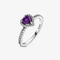 Серебряное кольцо "Пурпурное сердце", Лучший подарок на день влюблённых!