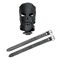 Тримач пляшки для мопеда мотоцикла чорний череп