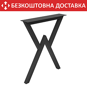 Опора ніжка для столу з металу 600×100mm, H=730mm (профільна труба: 40x40mm)