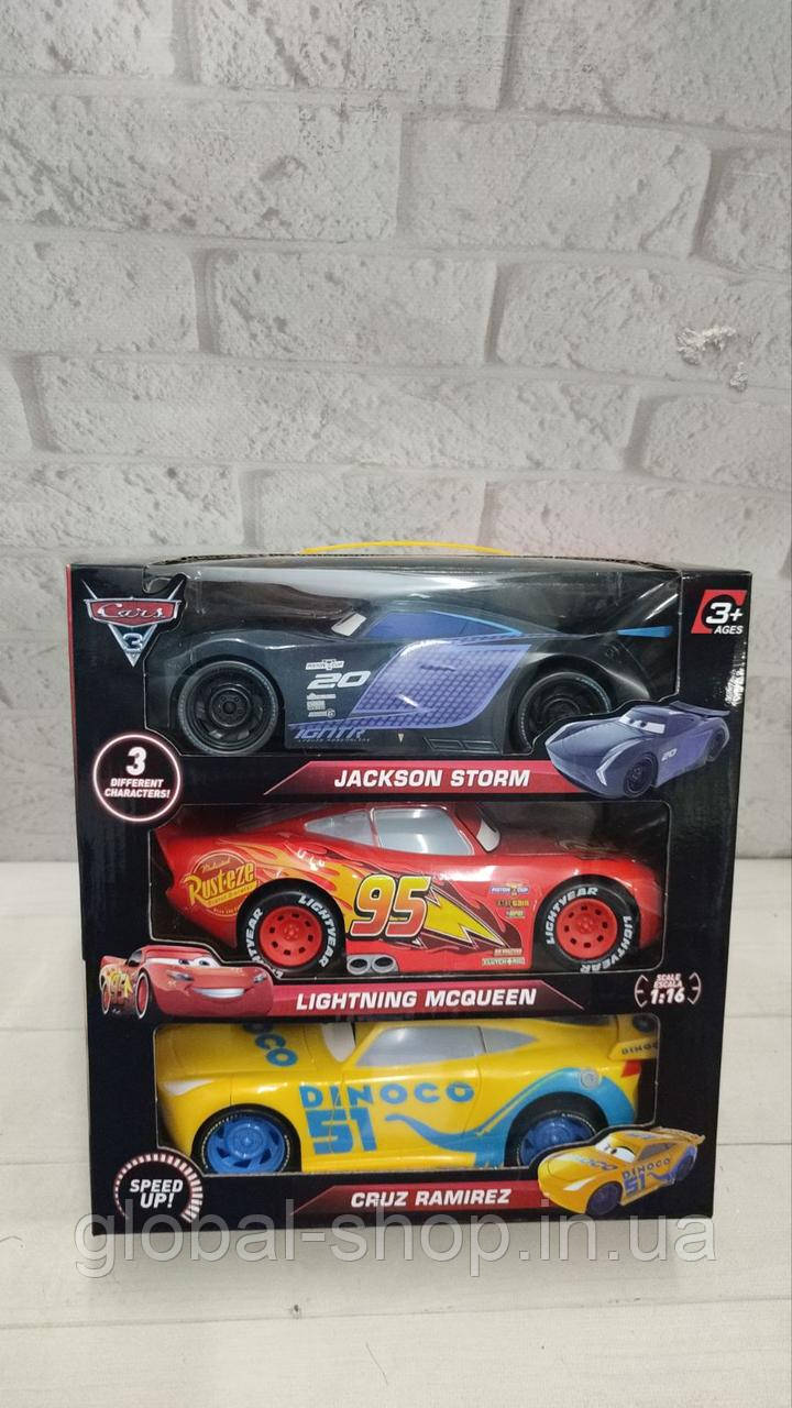 Набор машинок Тачки, Cars 3, 3шт ( Круз Рамирез, Джексон Шторм и Маквин )