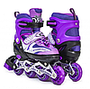 Дитячі Ролики в комплекті із захистом і шоломом "Happy Monday Violet 2741572-M" р34-37 з колесами що світяться., фото 6