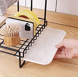 Тримач для мийки для кухні та ванної Органайзер для губок і ганчірок для кухонного приладдя чорний, фото 6