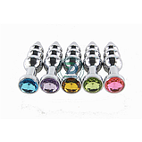 Триярусний анальний корок із каменем 12 х 3 см, Металевий корок для анального сексу, Інтимні іграшки, фото 3