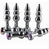 Триярусний анальний корок із каменем 12 х 3 см, Металевий корок для анального сексу, Інтимні іграшки, фото 6