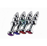 Триярусний анальний корок із каменем 12 х 3 см, Металевий корок для анального сексу, Інтимні іграшки, фото 8