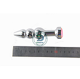 Триярусний анальний корок із каменем 12 х 3 см, Металевий корок для анального сексу, Інтимні іграшки, фото 4