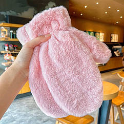 Рукавиці хутряні Пухнасті (Teddy, Тедді, ведмідь, ведмедик) Рожевий, Унісекс WUKE One size