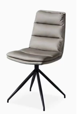 Сірий поворотний стілець Інтарсіо CLIFF з металевими ніжками з еко-шкіри