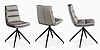 Сірий поворотний стілець Інтарсіо CLIFF з металевими ніжками з еко-шкіри, фото 2