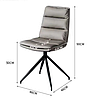 Сірий поворотний стілець Інтарсіо CLIFF з металевими ніжками з еко-шкіри, фото 5