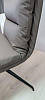 Сірий поворотний стілець Інтарсіо CLIFF з металевими ніжками з еко-шкіри, фото 6