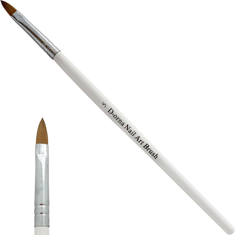 Пензель для гелю й акрилу з білою ручкою No5