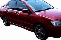 Наружная окантовка стекол (4 шт, нерж) OmsaLine - Итальянская нержавейка для Mitsubishi Lancer 9 2004-2008 гг