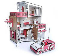 Дом для куклы ЛОЛ с мебелью и гаражом машинкой Кукольный домик коттедж Домик игровой для кукол LOL