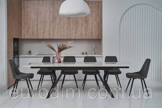 Керамічний стіл Тео TML-895 б'янко карарра + чорний, фото 2