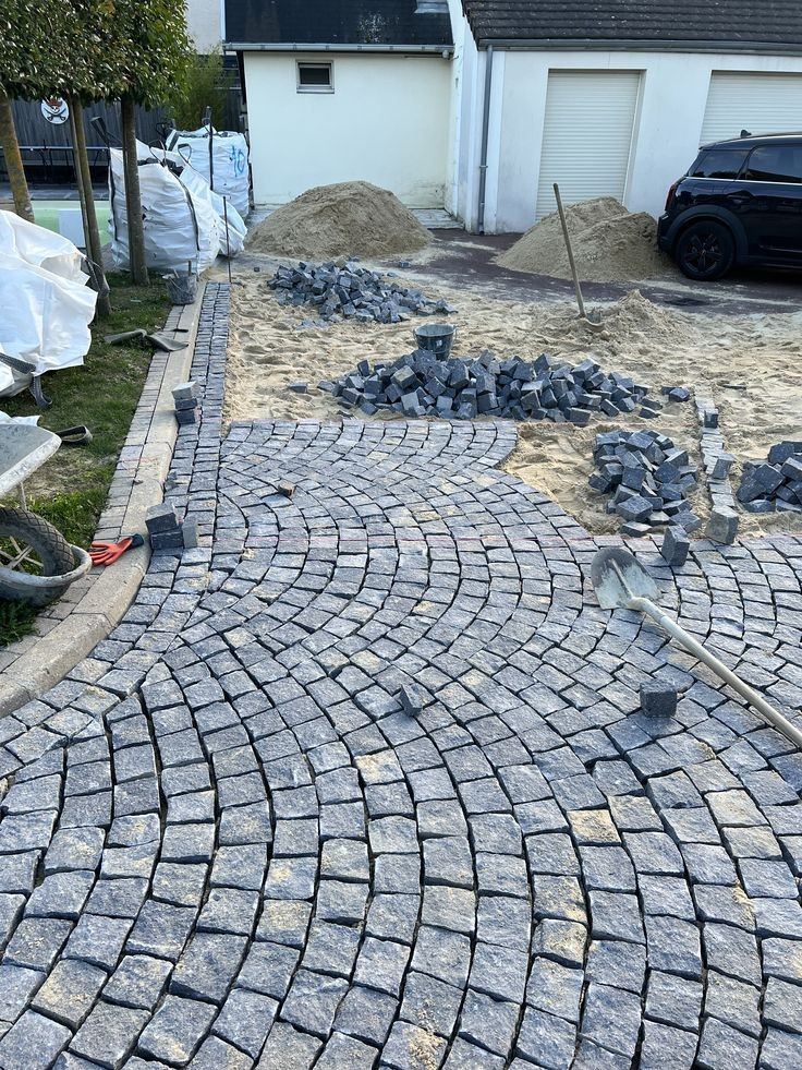 Бруківка "Колота" із граніту 100*100*50, фото 1