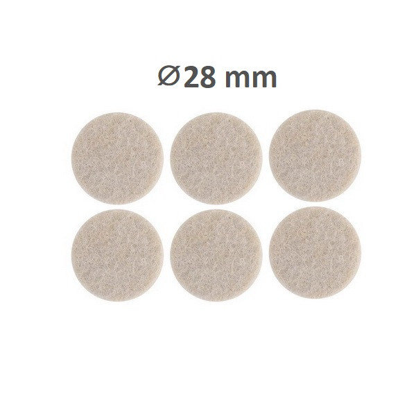 Повстяні наклейки підкладки для захисту підлоги та меблів від подряпин Круг D=28 мм (6 в 1)