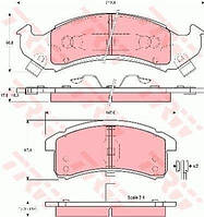 Колодки Гальмівні передні TRW GDB4054 Chevrolet Camaro 12370006, 12370012, 12510042