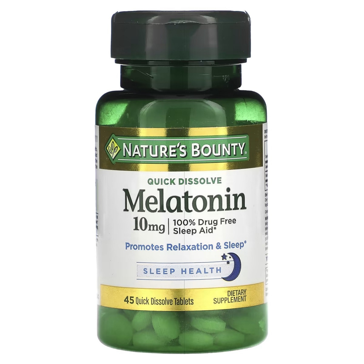 Мелатонін швидко розчиняється, 10 мг, смак вишні, Melatonin, Nature's Bounty, 45 таблеток