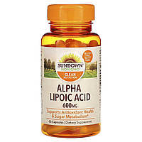 Альфа-ліпоєва кислота, 600 мг, Alpha Lipoic Acid, Sundown Naturals, 60 капсул