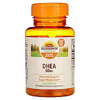 Дегидроэпиандростерон, 50 мг, DHEA, Sundown Naturals, 60 таблеток