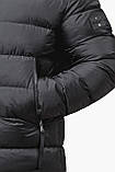 Зимова чорна чоловіча курточка з капюшоном модель 63901, фото 6