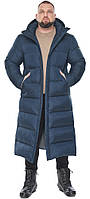 Синя чоловіча лаконічна куртка великого розміру для зими модель 53300
