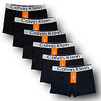 Трусы мужские боксеры хлопок Calvin Klein 17 Silver, чёрные, размер XL (48-50), 013070