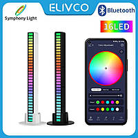 Светодиодный светильник RGB LED D08-RGB, USB 16 диода bluetooth