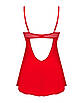 Пеньюар Obsessive Ingridia chemise & thong XS/S, червоний, сорочка, стрінги, фото 4