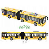 Автобус іграшка дитяча інерційний зі світлозвуковими ефектами 45 см Жовтий (59808), фото 6