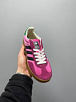 Женские кроссовки Adidas x Gucci Gazelle Pink Velvet