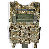 Передня панель до плитоноски "YURKO" з вшитими кишенями під АК | Піксель ММ14 | Ukr shield, фото 5