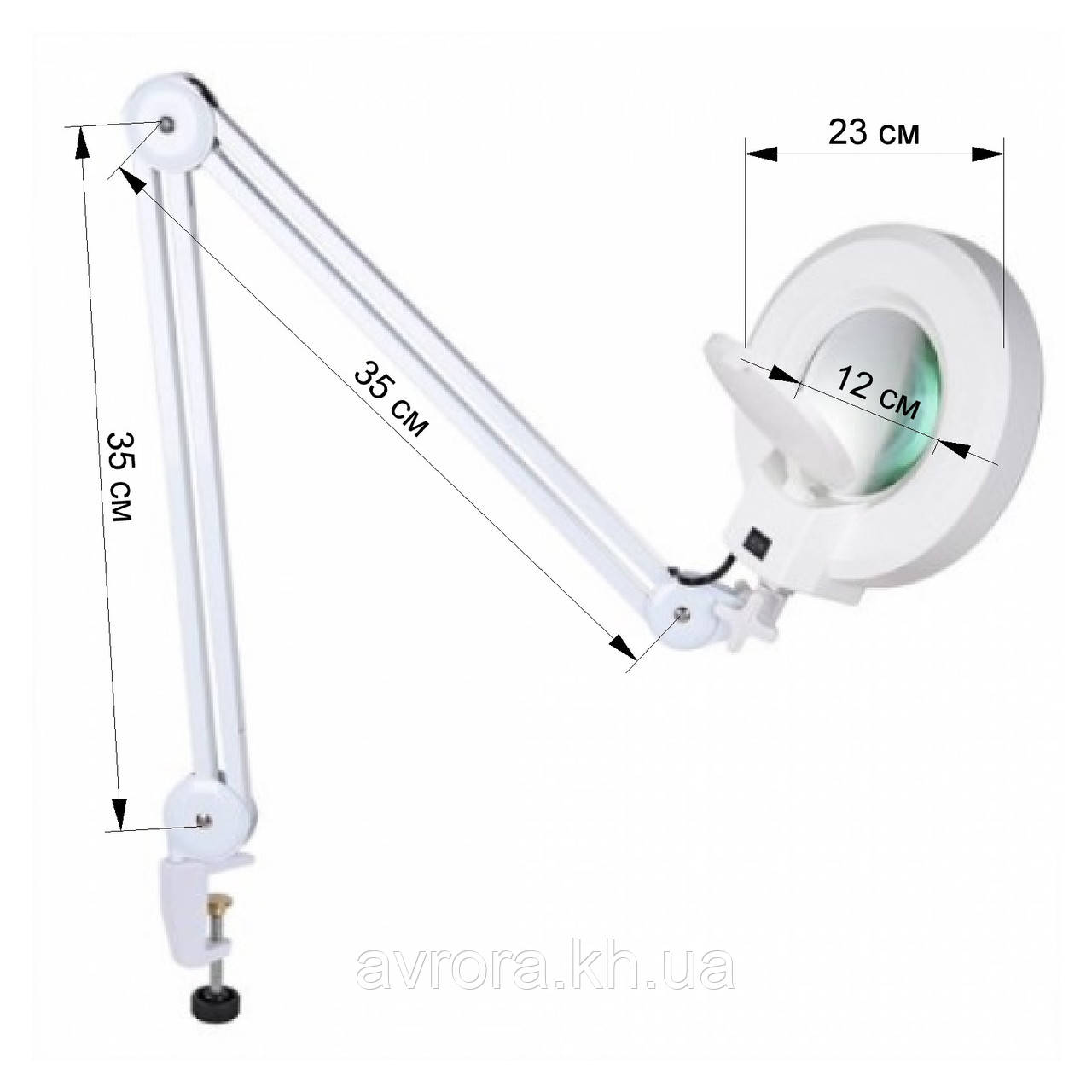 Лампа-лупа настільна косметологічна на струбціні LK-01, фото 1