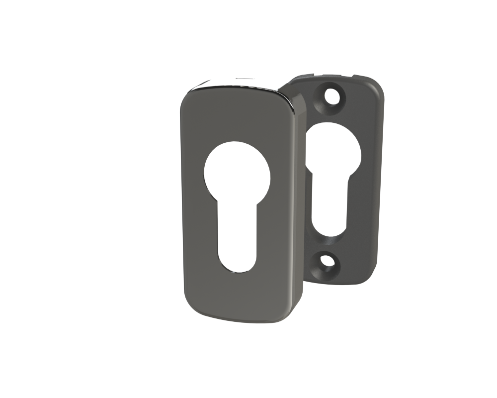 Комплект накладок на циліндр дверного замка металева фарбована GSR 62_30 антрацит (RAL 7016), фото 1