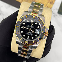 Наручные мужские часы Rolex Submariner Silver/Gold-Black