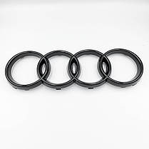 Передня емблема AUDI (Ауді) A1 (8X) 2010-2018, A4 (B7) 2004-2008 - Чорний глянець 263x87 мм, фото 3