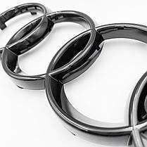 Передня емблема AUDI (Ауді) A1 (8X) 2010-2018, A4 (B7) 2004-2008 - Чорний глянець 263x87 мм, фото 5