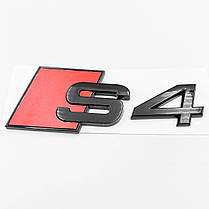 Емблема наліпка S4 AUDI (Ауді) - Чорний глянець 100х36 мм, фото 3