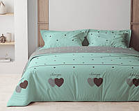 Постельное белье двуспальное ТЕП Happy Sleep Mint&Grey Hearts ТЕП 2-03795-24946 180х215 см l